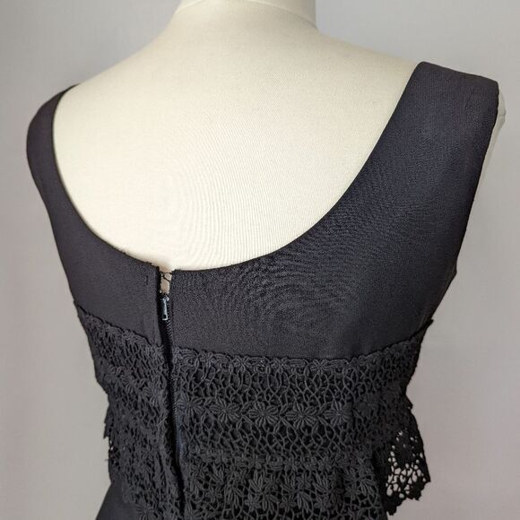 Vintage Black Sheath Dress with Lace and Bow - Picture 8 of 13